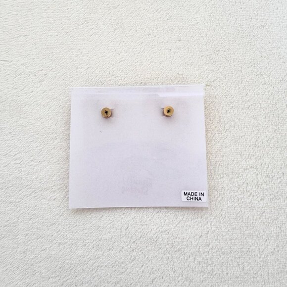 Frasier Sterling 14K Gold Plated Waterproof Statement Heart Stud Earrings - Picture 10 of 11